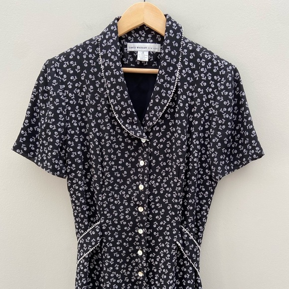 david warren Dresses & Skirts - 90’s David Warren Button Front Long Floral Vintage Short Sleeve Party Dress